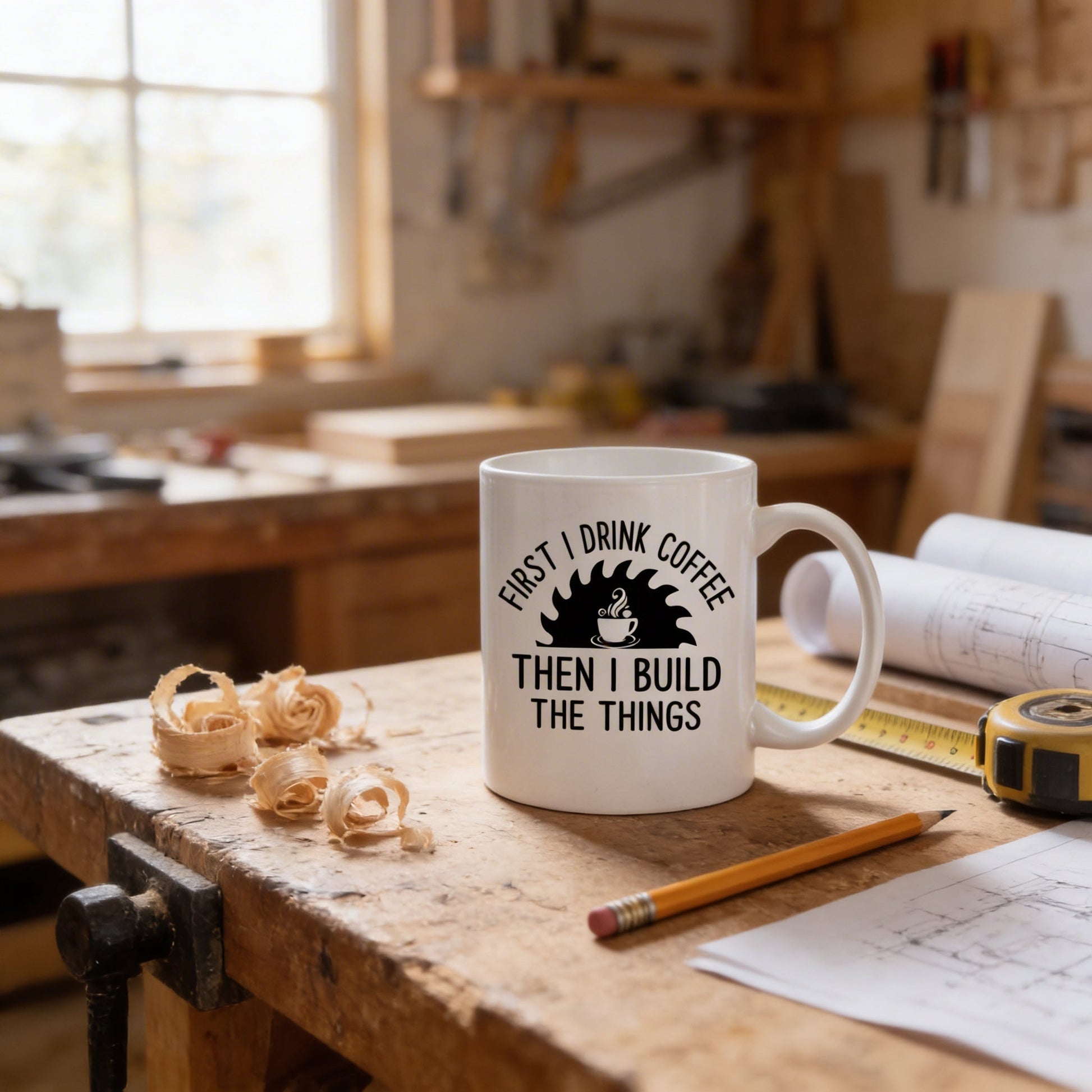 Carpenter Coffee Mug – Builder Gift Idea | Woodworker Gift | Dishwasher Safe Ceramic Mug Joyful Moose