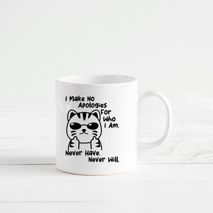 Funny Cat Coffee Mug – Ceramic 11 oz Microwave Safe Sassy Quote Mug Joyful Moose