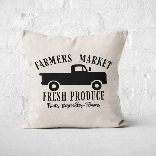 Farmhouse Pillows - Farmhouse Decor - Farmers Market Vintage Truck Accent Pillow Joyful Moose
