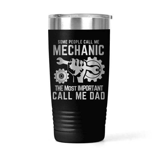 Mechanic Dad Tumbler - 20 oz Engraved Stainless Steel Cup with Double Wall Insulation Joyful Moose
