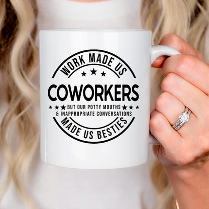Funny Coworker Mug - Ceramic Coffee Cup | Office Humor Gift, Dishwasher Safe Joyful Moose