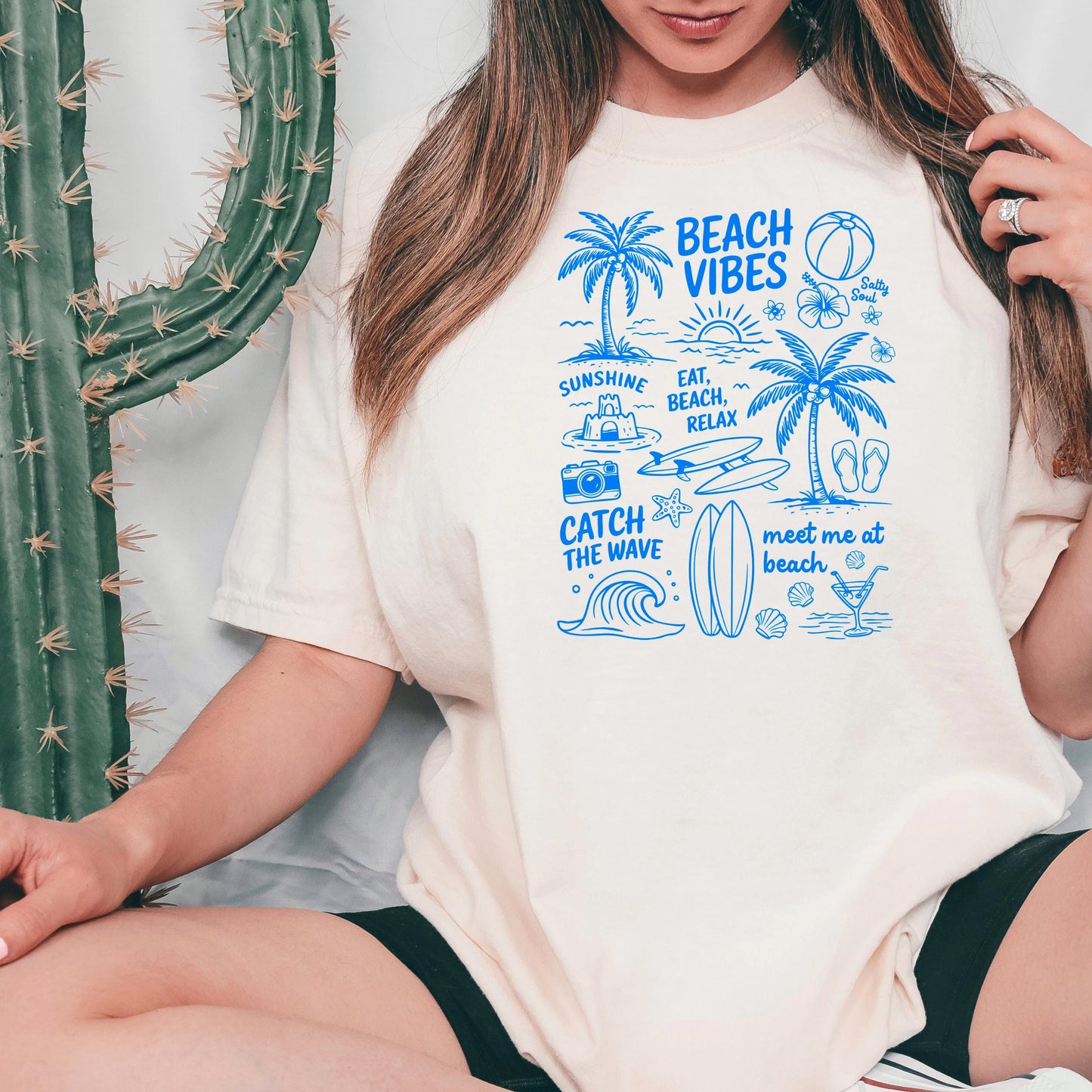 Seashell Shirt Women - Retro Comfort Colors Tee | Soft Cotton Beach Shirt Joyful Moose