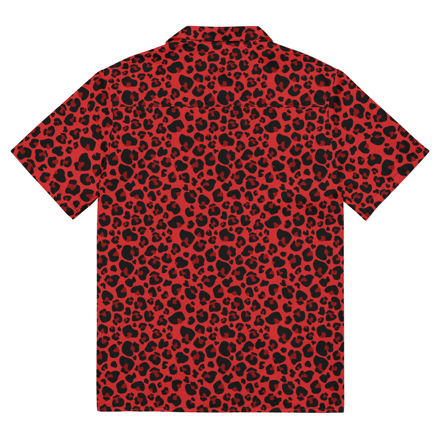 Feline Fever Red Cheetah Button-Up Shirt Goth Cloth Co.