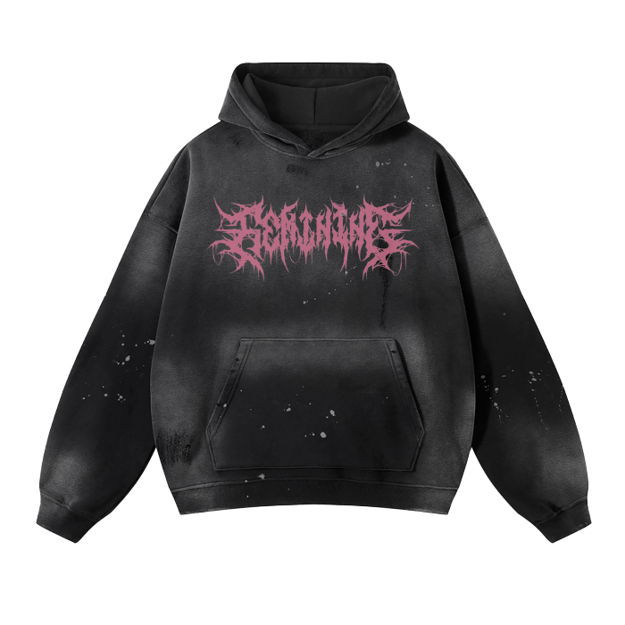 Feminine Vintage Frayed Premium Metal Hoodie Goth Cloth Co.