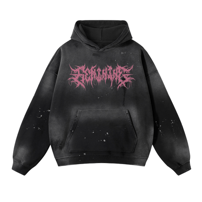 Feminine Vintage Frayed Premium Metal Hoodie Goth Cloth Co.
