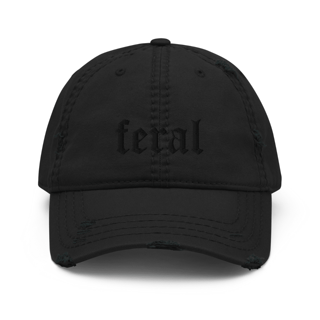 Feral Blackout Distressed Dad Hat Goth Cloth Co.