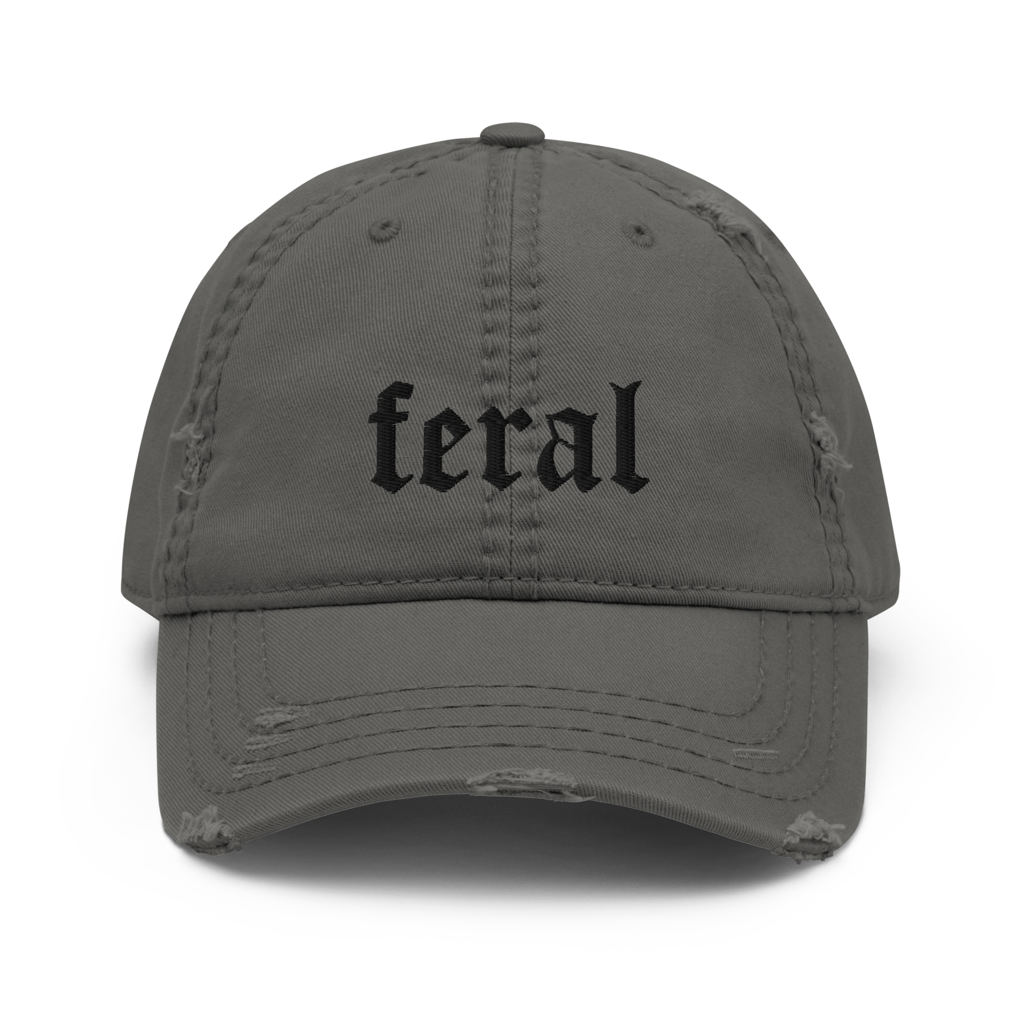 Feral Blackout Distressed Dad Hat Goth Cloth Co.