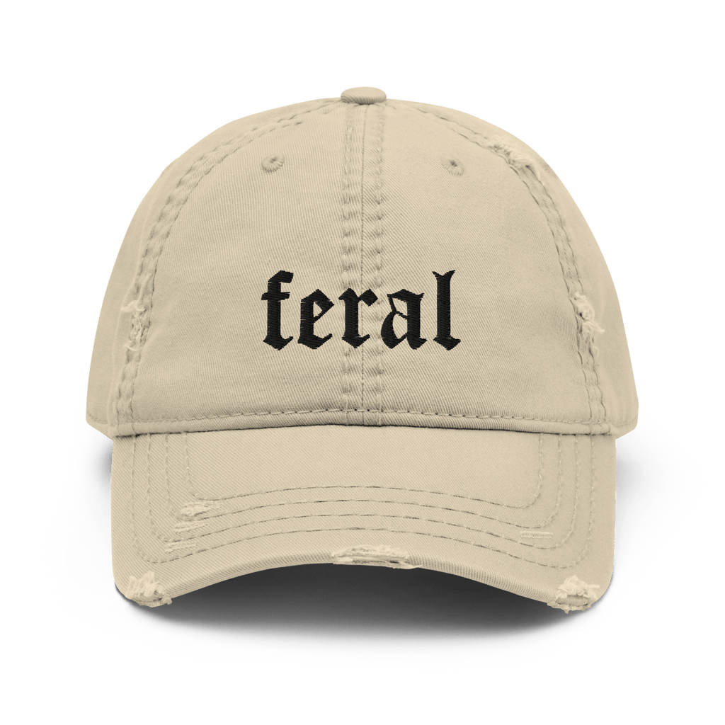 Feral Blackout Distressed Dad Hat Goth Cloth Co.