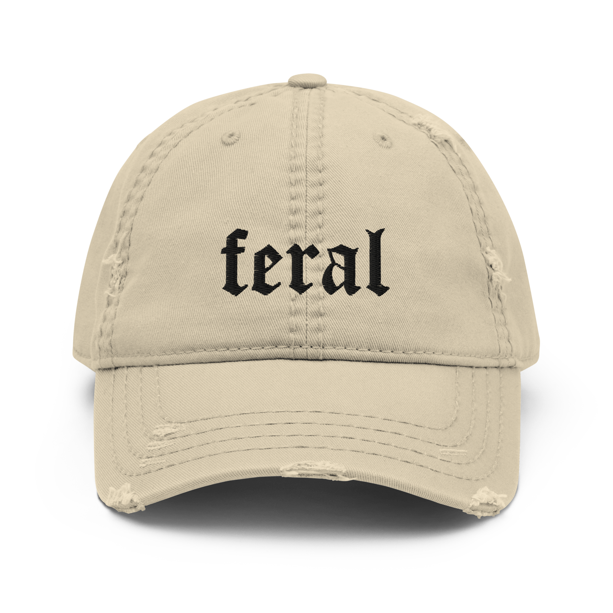 Feral Blackout Distressed Dad Hat Goth Cloth Co.