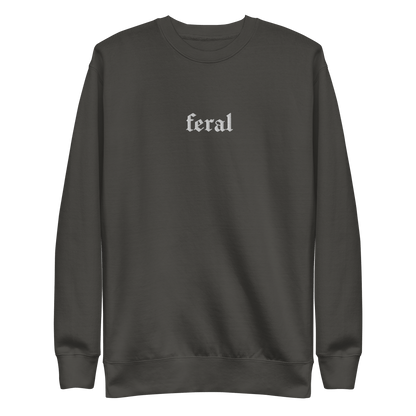 Feral Blackout Embroidered Sweatshirt Goth Cloth Co.