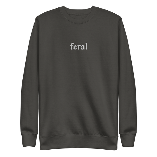 Feral Blackout Embroidered Sweatshirt Goth Cloth Co.