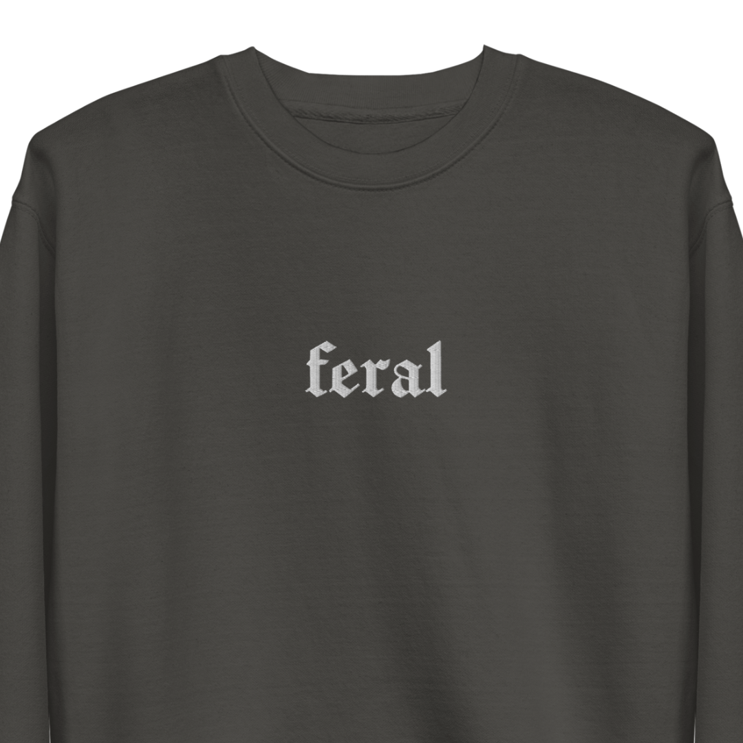 Feral Blackout Embroidered Sweatshirt Goth Cloth Co.