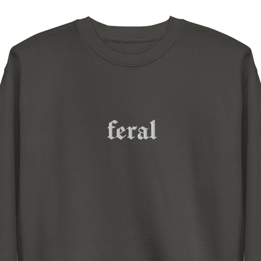 Feral Blackout Embroidered Sweatshirt Goth Cloth Co.