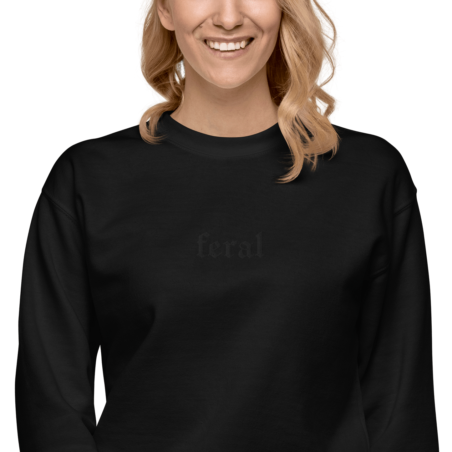 Feral Blackout Embroidered Sweatshirt Goth Cloth Co.