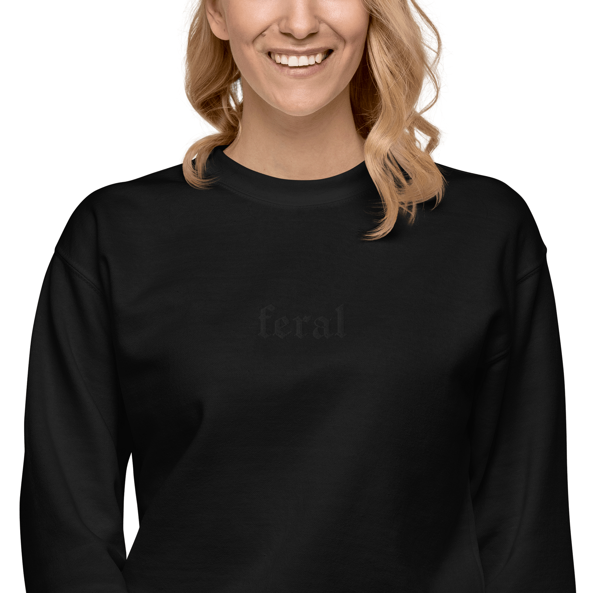 Feral Blackout Embroidered Sweatshirt Goth Cloth Co.