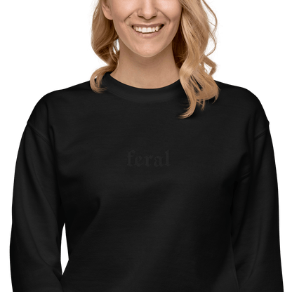 Feral Blackout Embroidered Sweatshirt Goth Cloth Co.