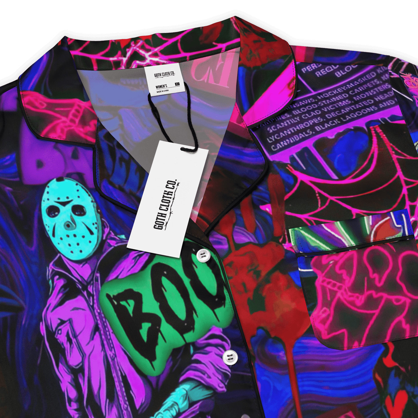 Freaky Frights Silky Pajama Top Goth Cloth Co.