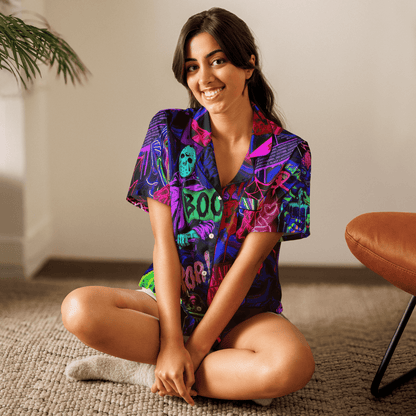 Freaky Frights Silky Pajama Top Goth Cloth Co.