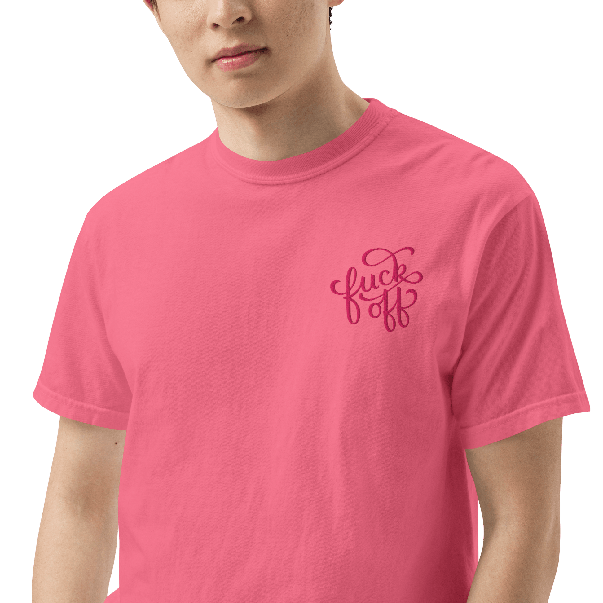 Fuck Off Embroidered Comfy Tee Goth Cloth Co.