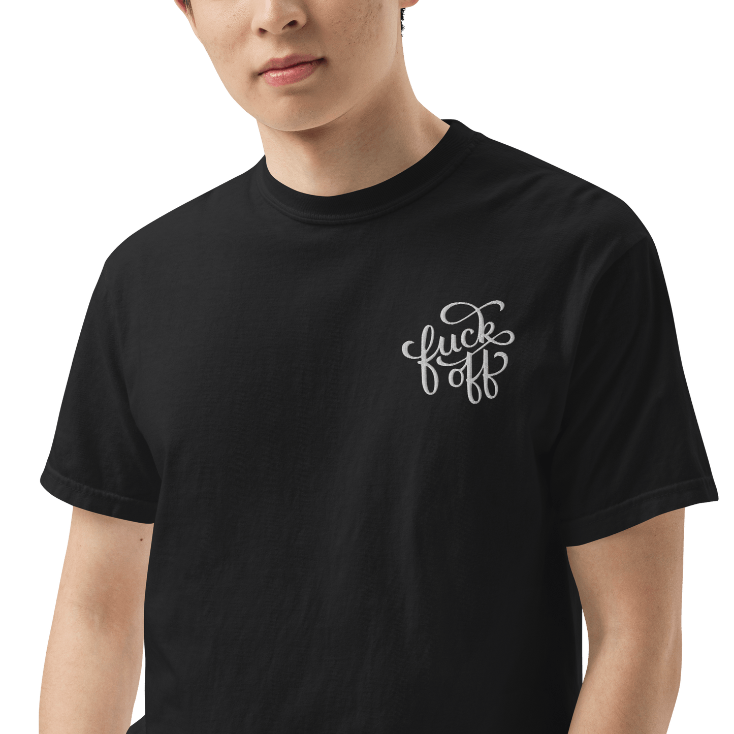 Fuck Off Embroidered Comfy Tee Goth Cloth Co.