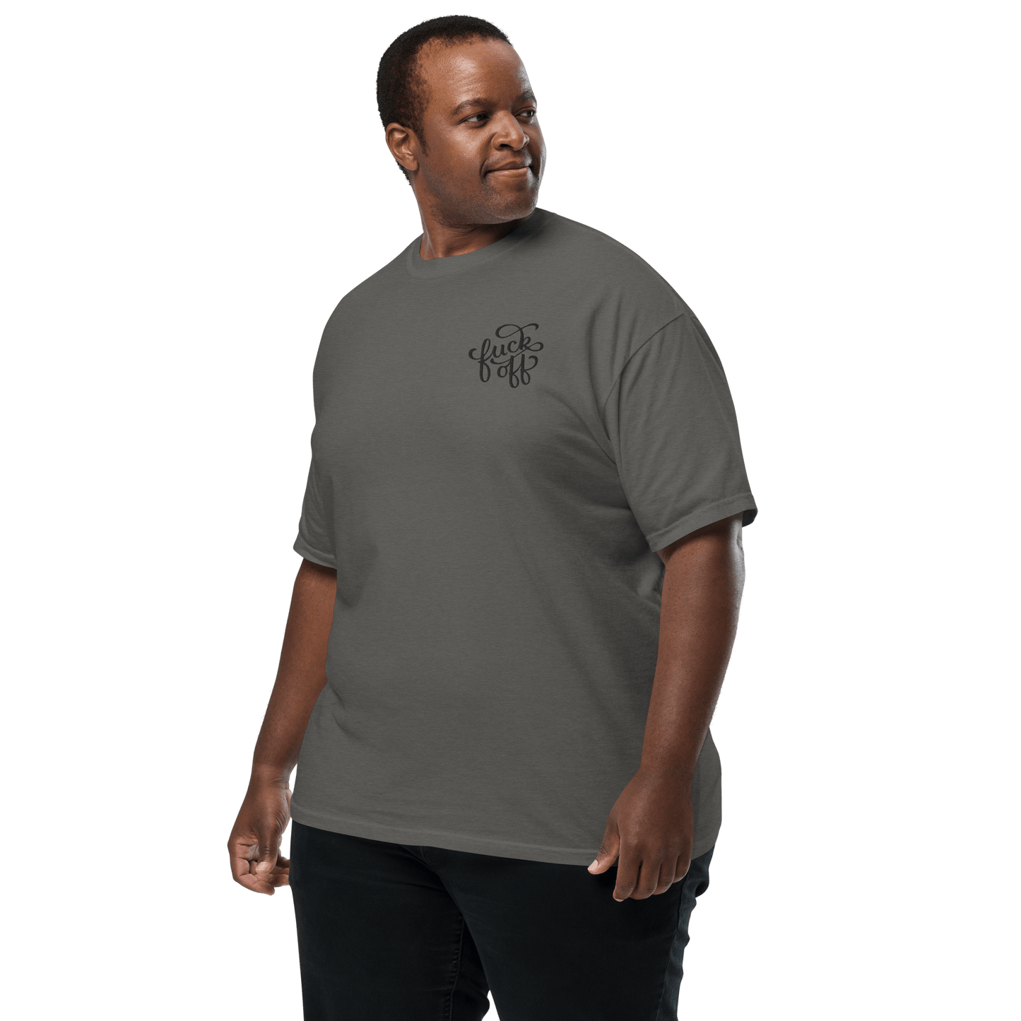 Fuck Off Embroidered Comfy Tee Goth Cloth Co.