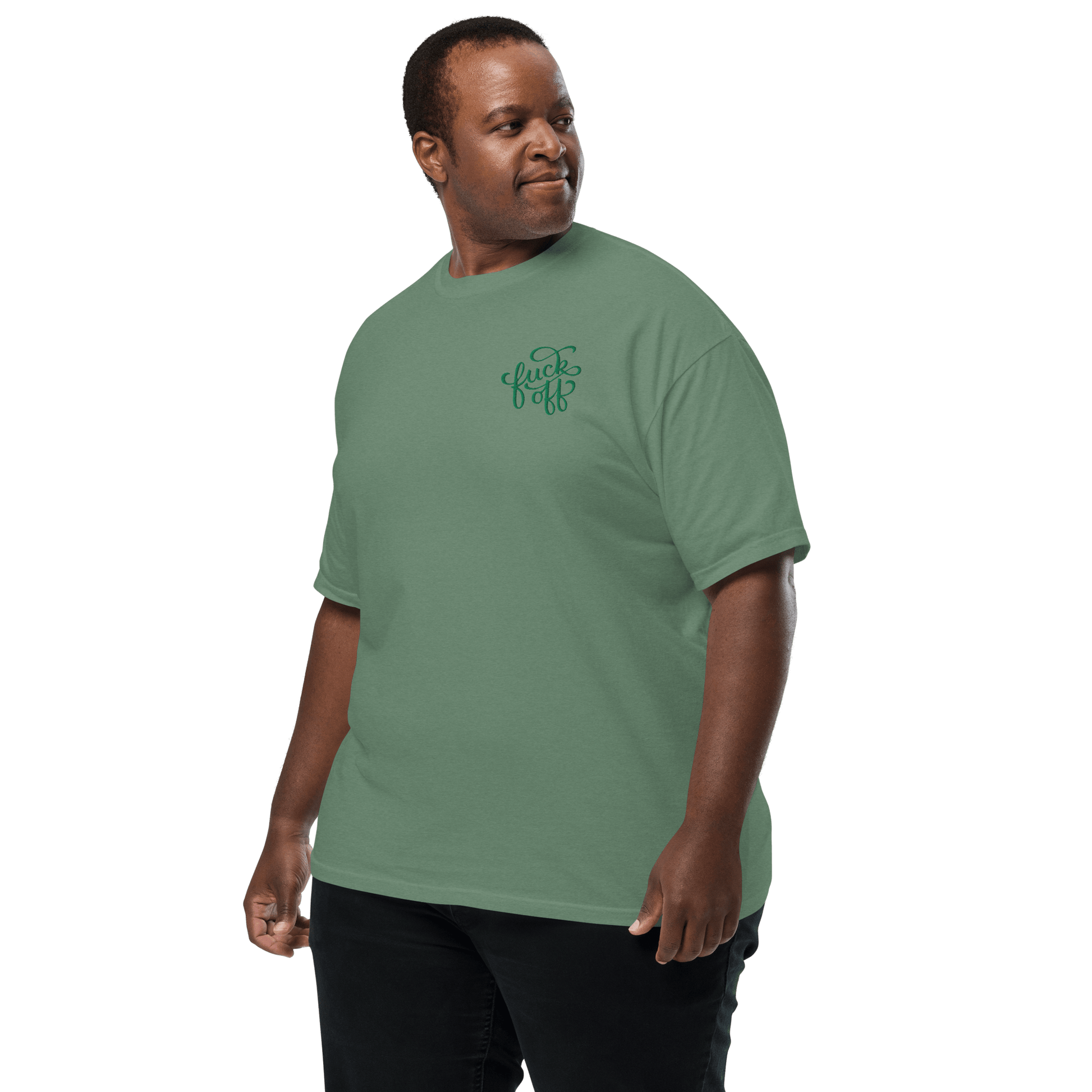 Fuck Off Embroidered Comfy Tee Goth Cloth Co.