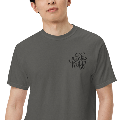 Fuck Off Embroidered Comfy Tee Goth Cloth Co.