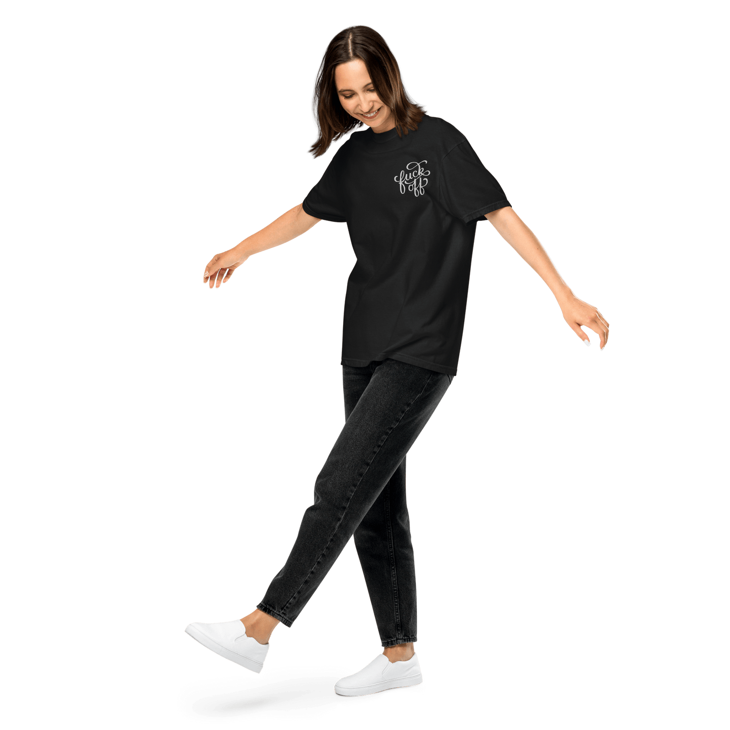 Fuck Off Embroidered Comfy Tee Goth Cloth Co.
