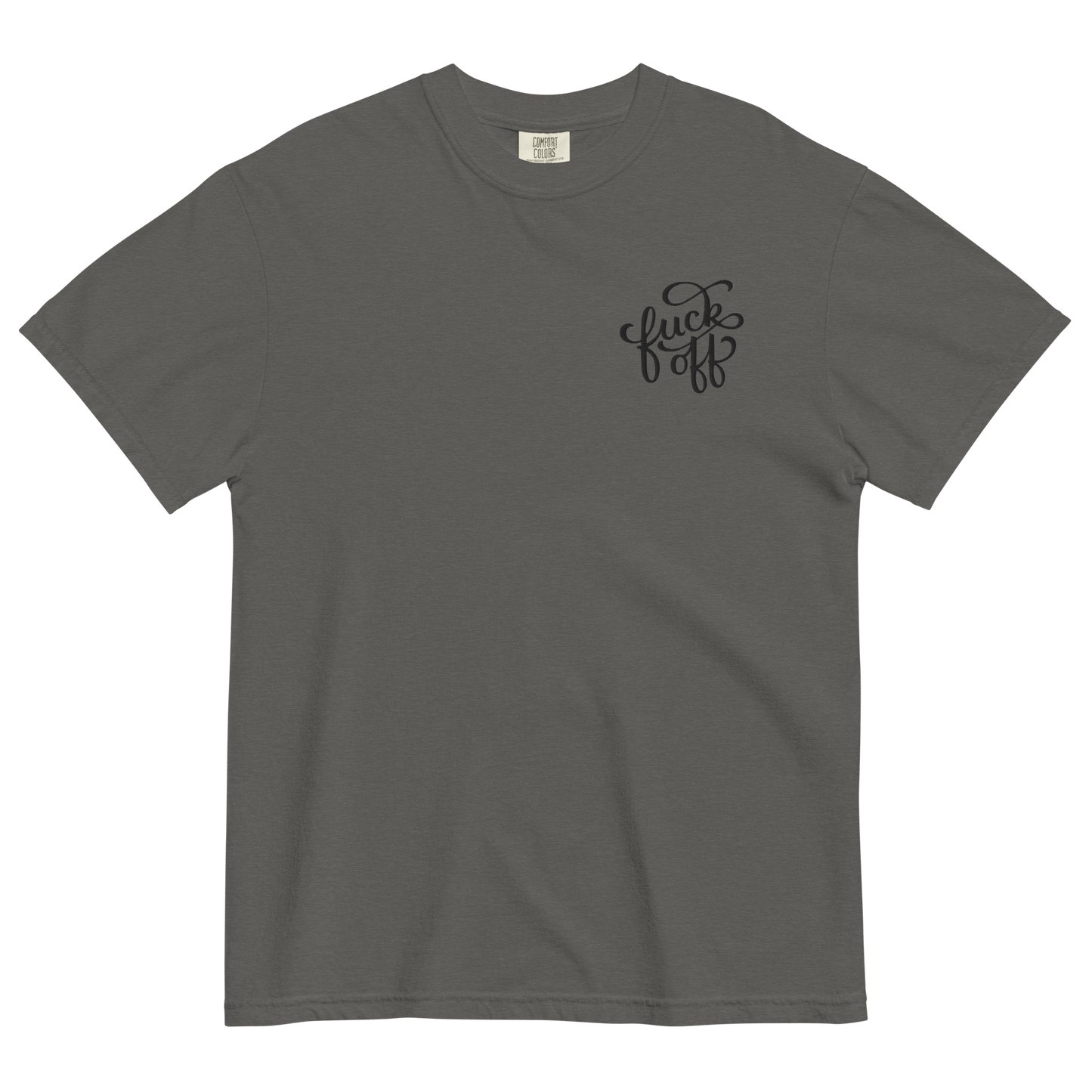 Fuck Off Embroidered Comfy Tee Goth Cloth Co.