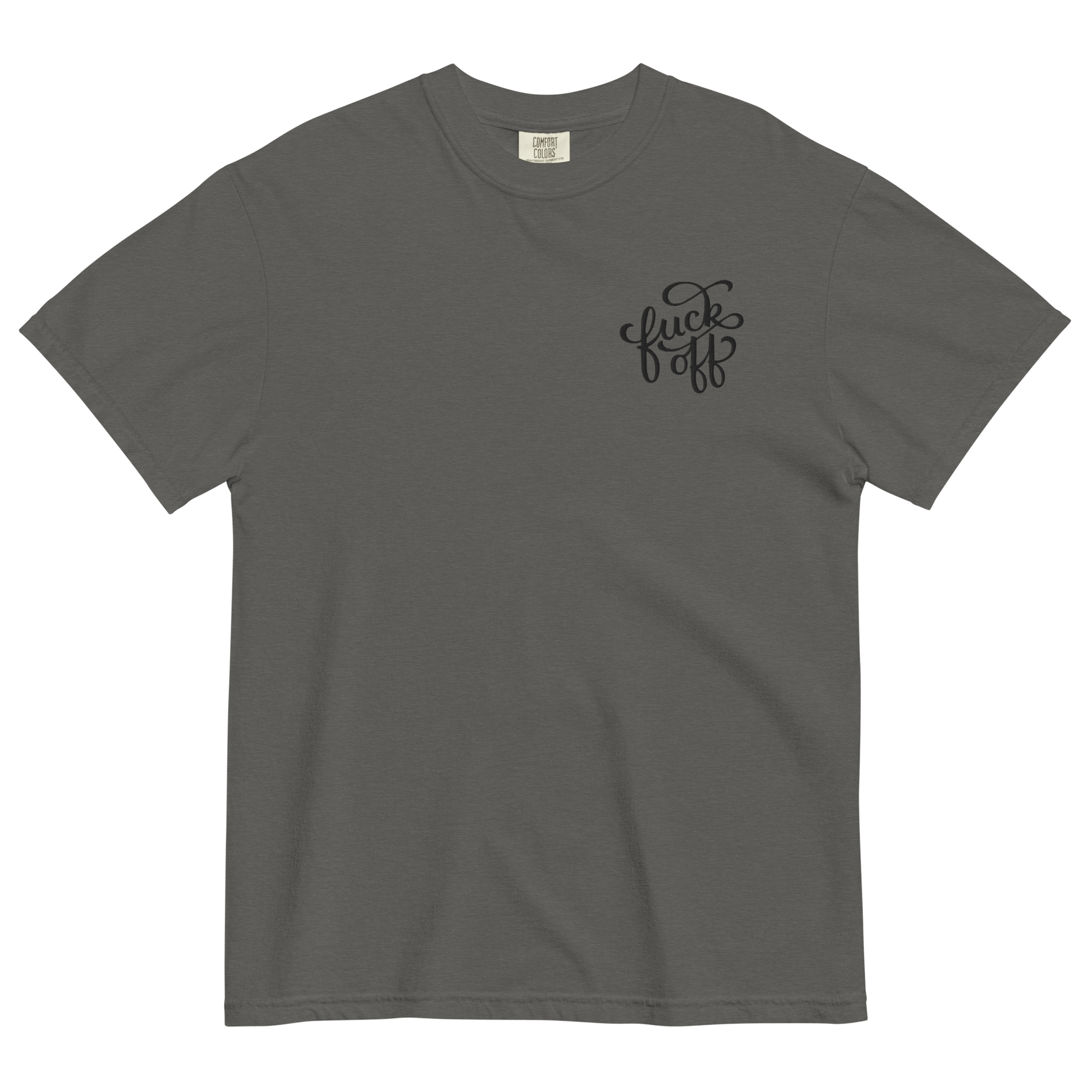 Fuck Off Embroidered Comfy Tee Goth Cloth Co.