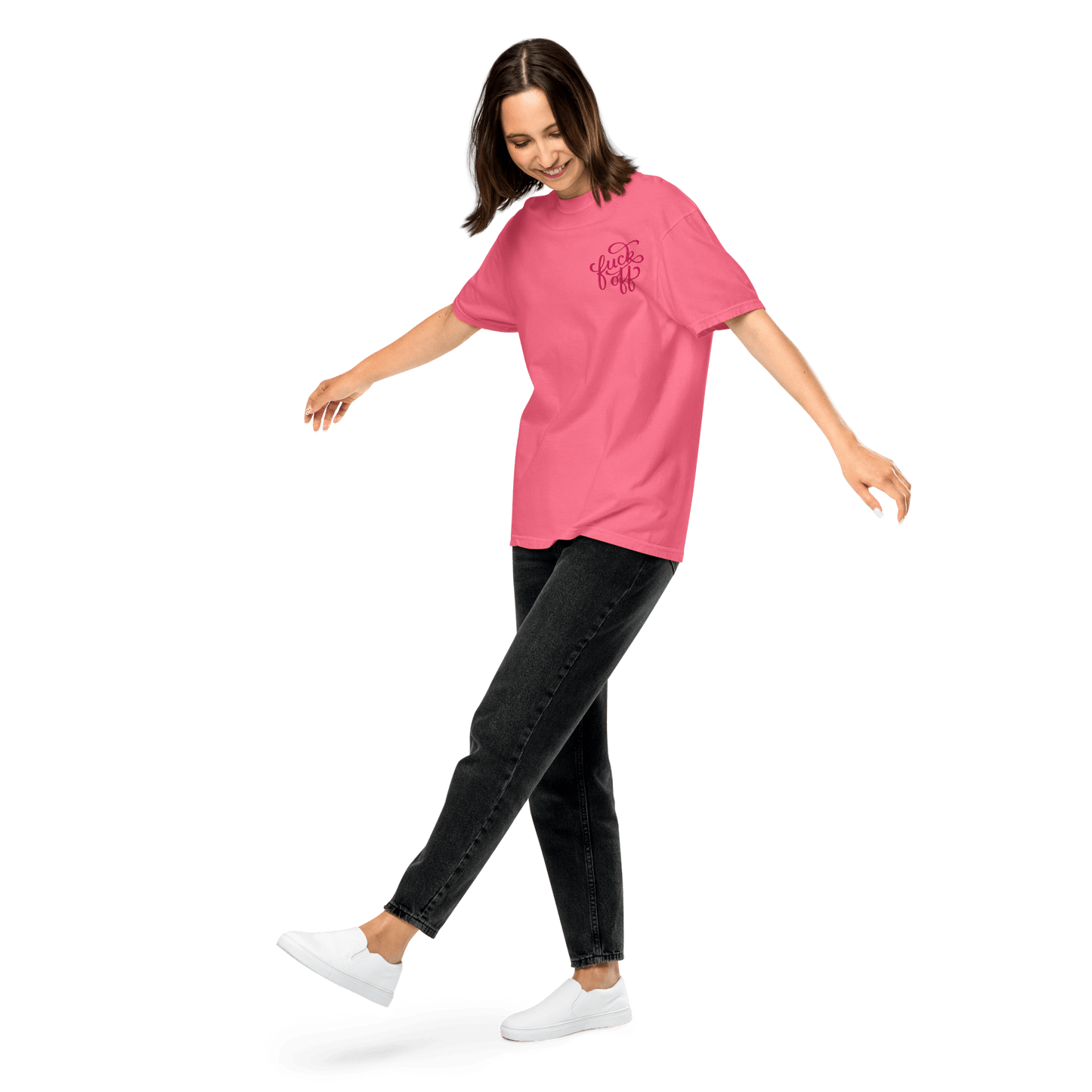 Fuck Off Embroidered Comfy Tee Goth Cloth Co.