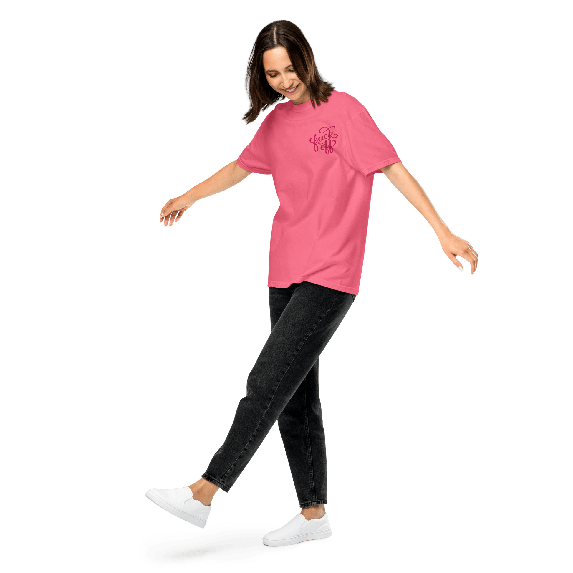 Fuck Off Embroidered Comfy Tee Goth Cloth Co.
