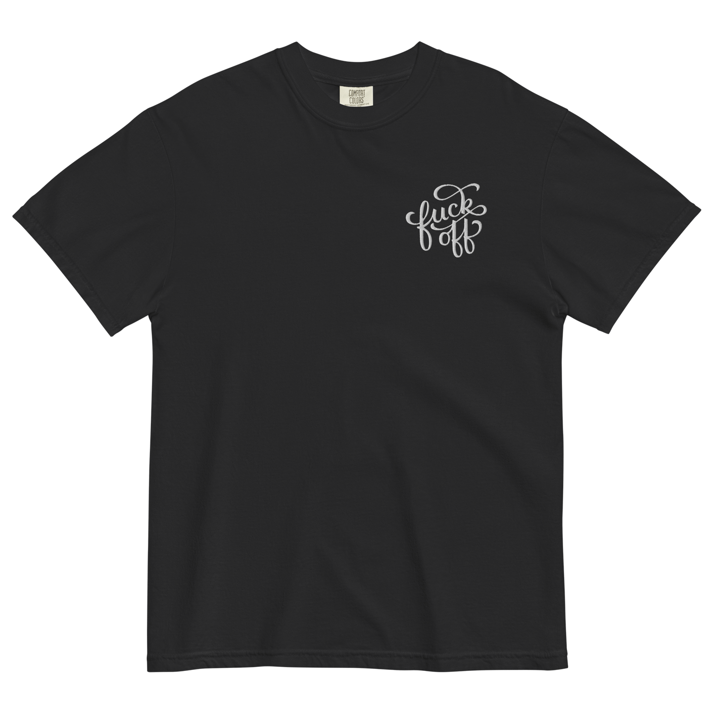 Fuck Off Embroidered Comfy Tee Goth Cloth Co.