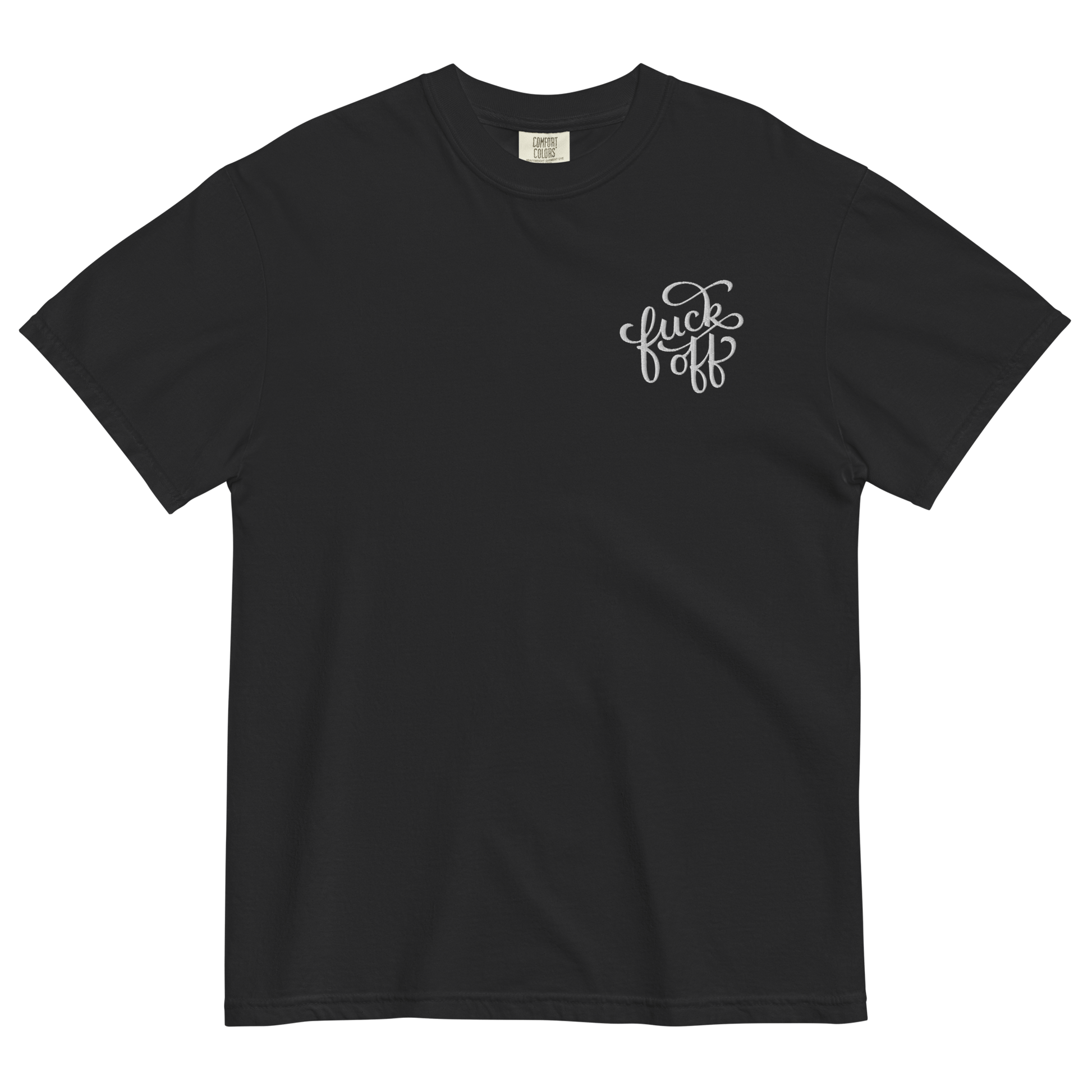 Fuck Off Embroidered Comfy Tee Goth Cloth Co.