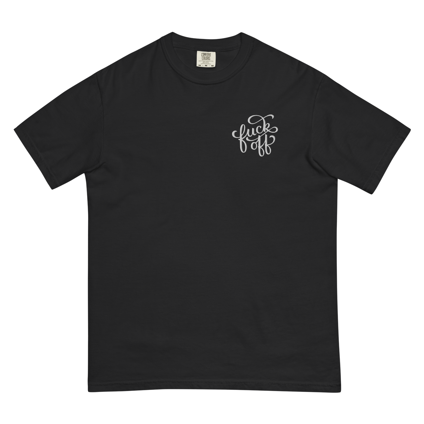 Fuck Off Embroidered Comfy Tee Goth Cloth Co.