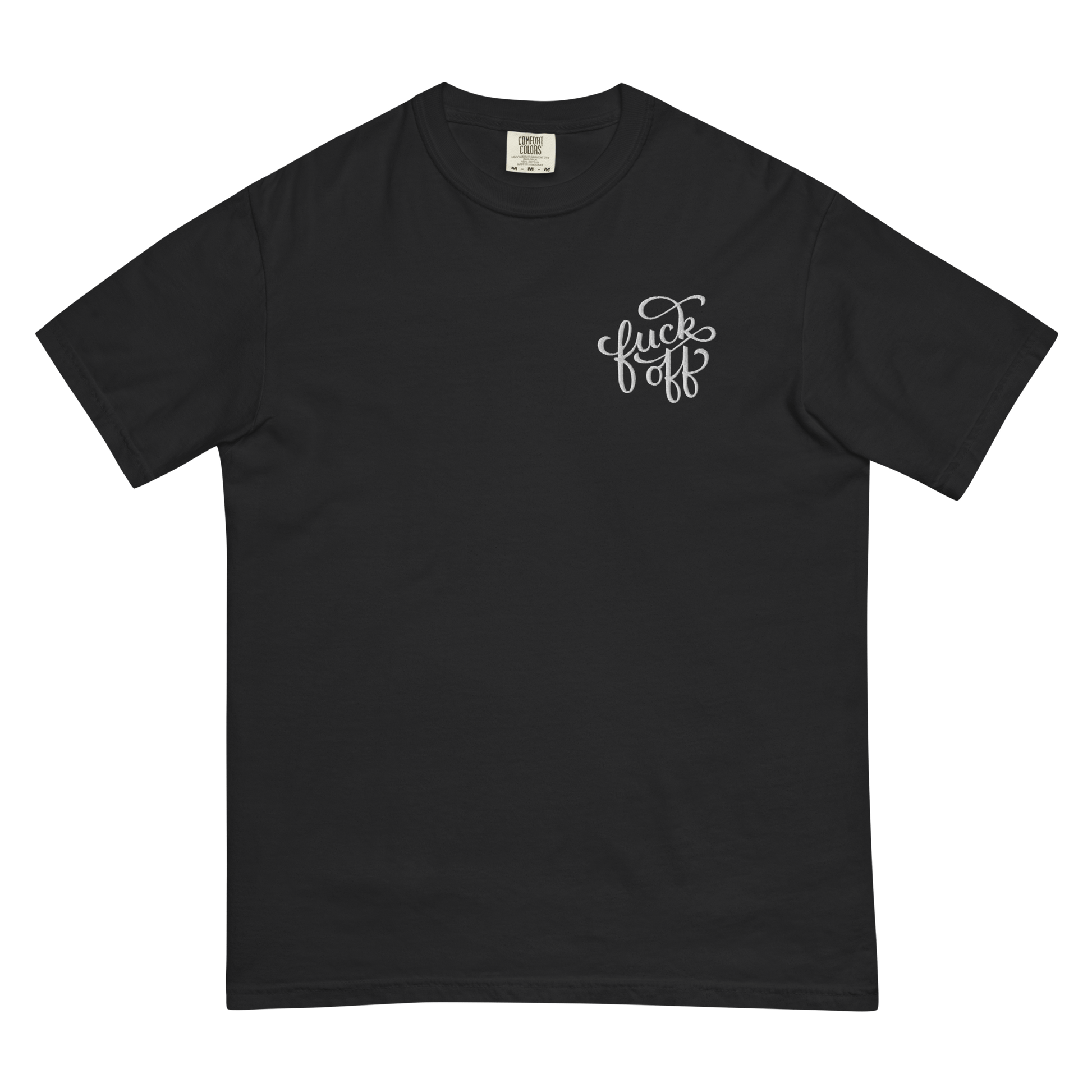 Fuck Off Embroidered Comfy Tee Goth Cloth Co.