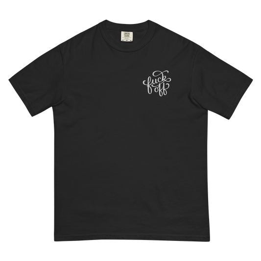 Fuck Off Embroidered Comfy Tee Goth Cloth Co.