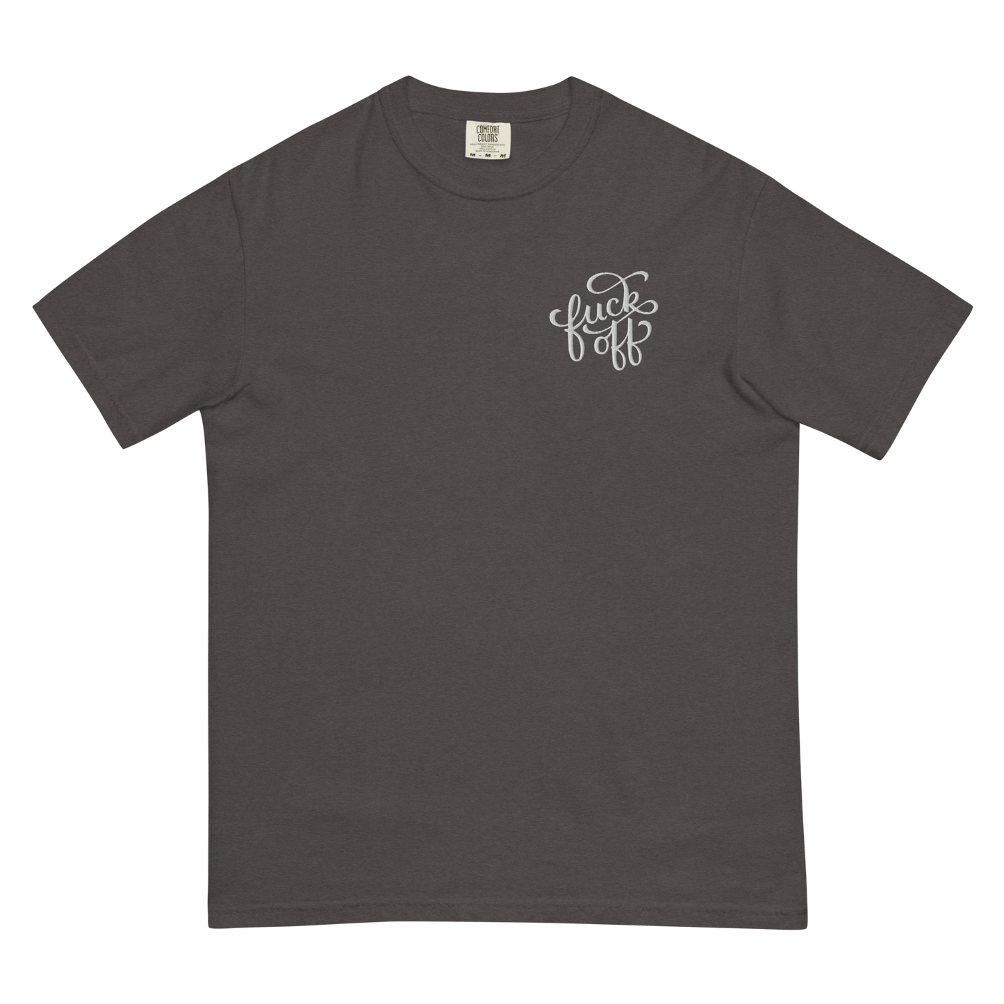 Fuck Off Embroidered Comfy Tee Goth Cloth Co.