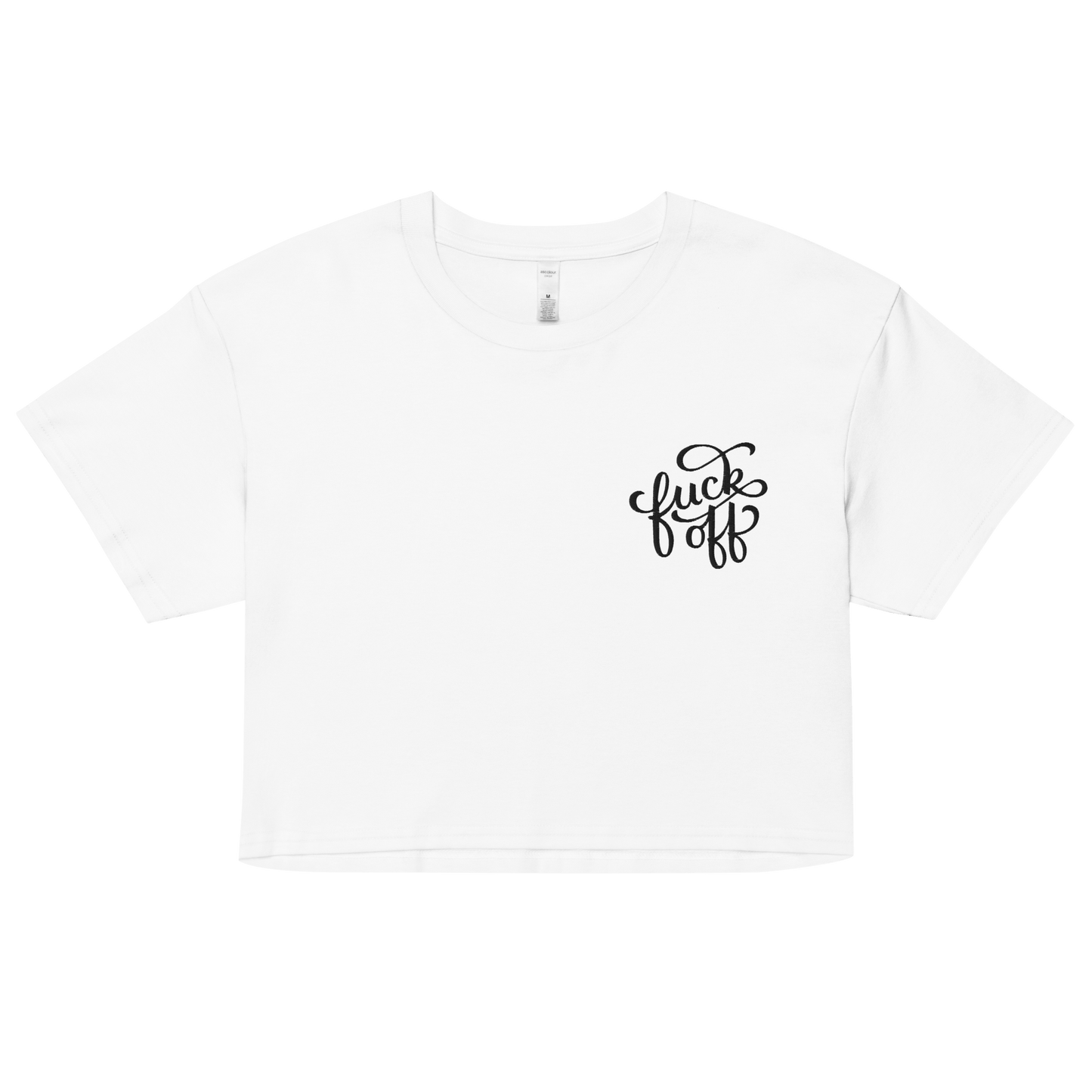 Fuck Off Embroidered Crop Top Goth Cloth Co.
