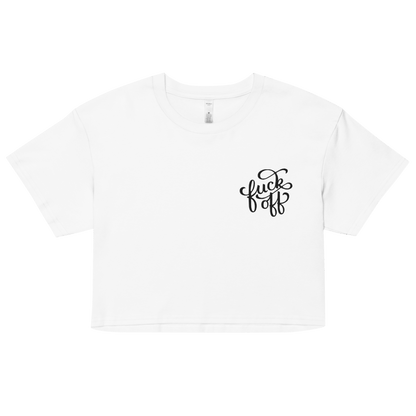 Fuck Off Embroidered Crop Top Goth Cloth Co.