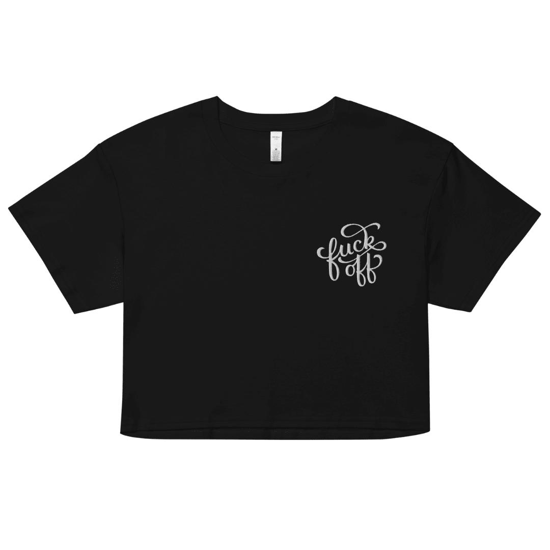 Fuck Off Embroidered Crop Top Goth Cloth Co.