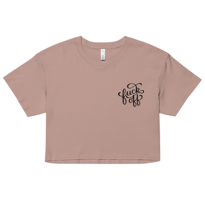 Fuck Off Embroidered Crop Top Goth Cloth Co.