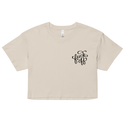 Fuck Off Embroidered Crop Top Goth Cloth Co.
