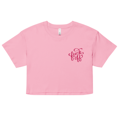 Fuck Off Embroidered Crop Top Goth Cloth Co.