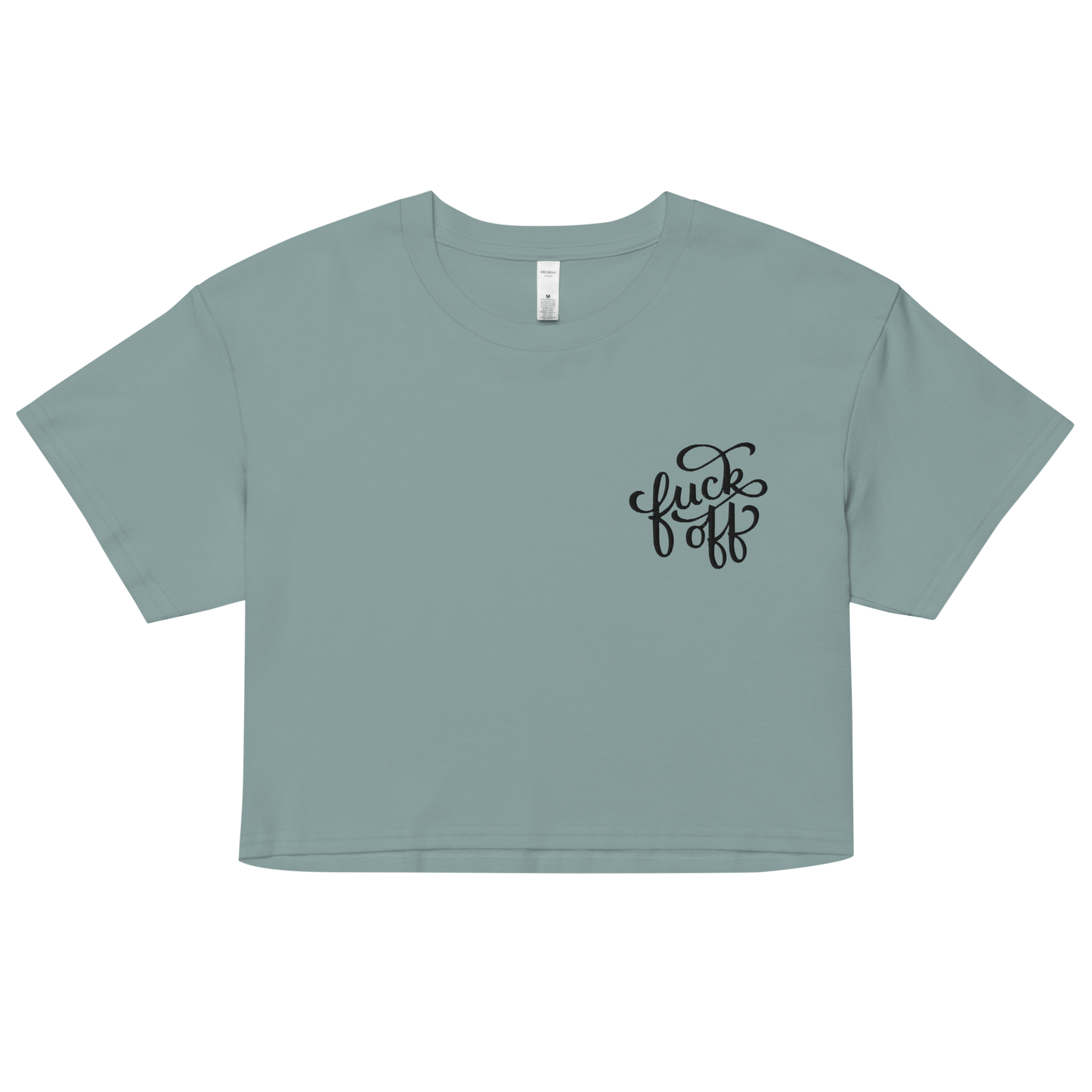 Fuck Off Embroidered Crop Top Goth Cloth Co.