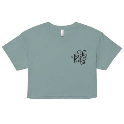 Fuck Off Embroidered Crop Top Goth Cloth Co.
