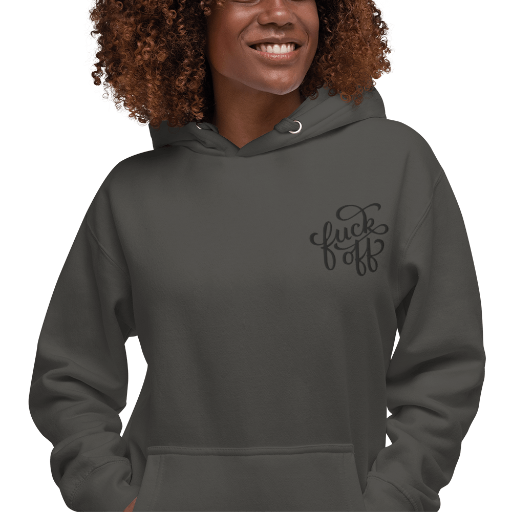 Fuck Off Embroidered Hoodie Goth Cloth Co.