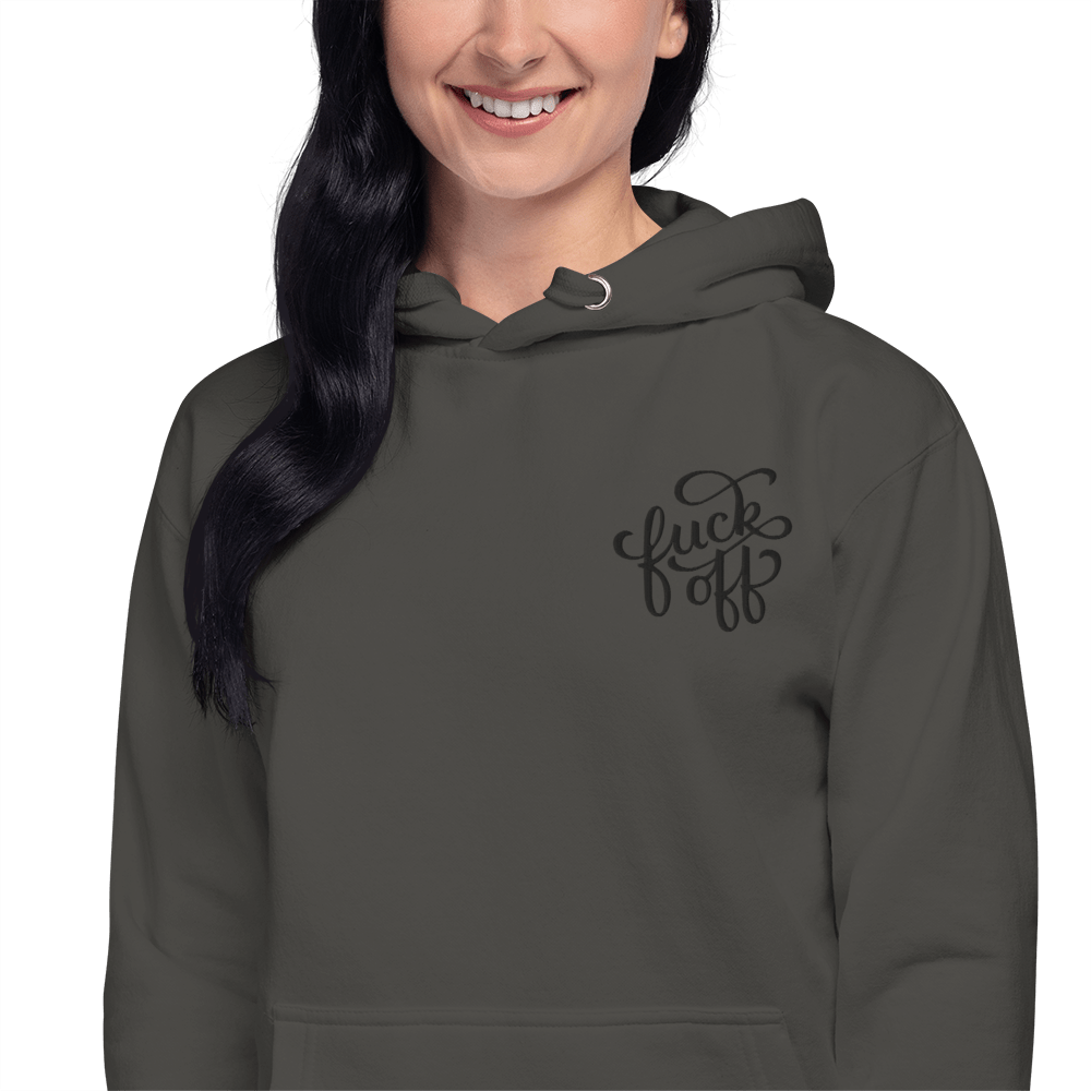 Fuck Off Embroidered Hoodie Goth Cloth Co.