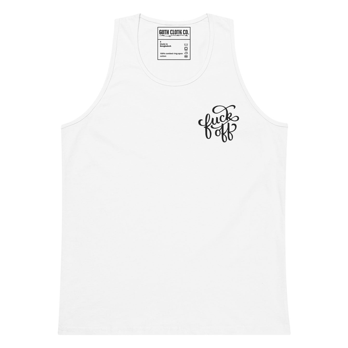 Fuck Off Embroidered Tank Top Goth Cloth Co.