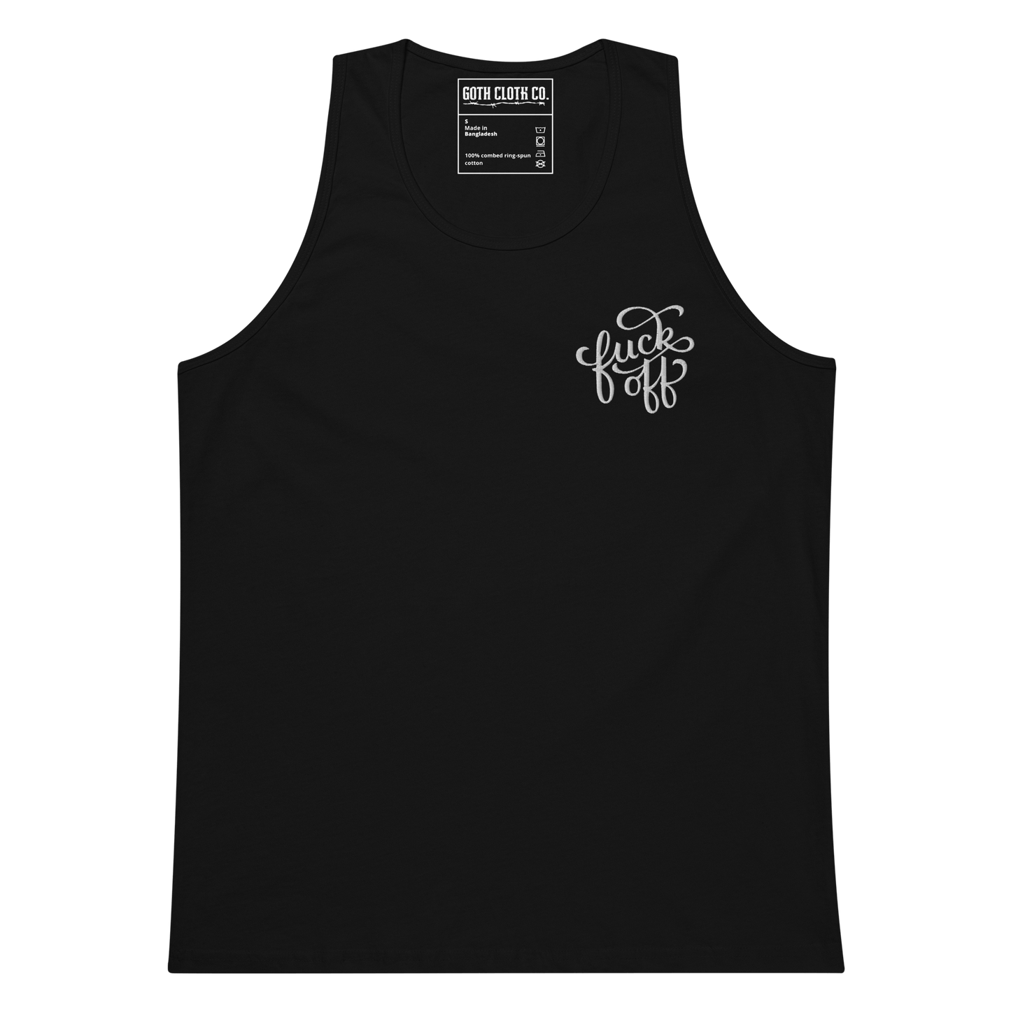 Fuck Off Embroidered Tank Top Goth Cloth Co.